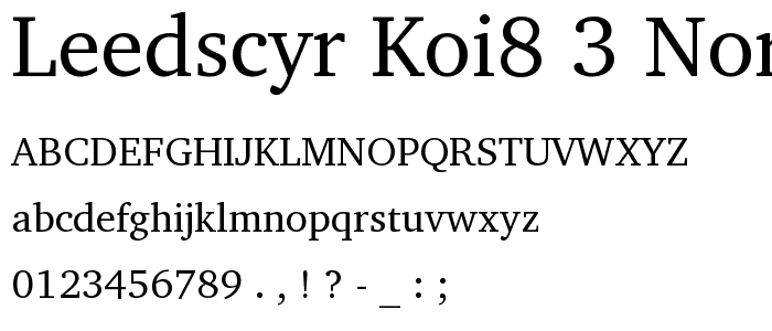 LeedsCyr Koi8_3 Normal font